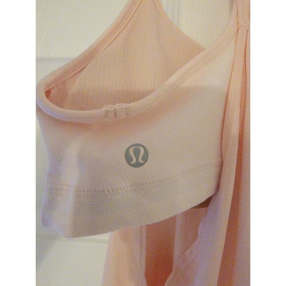 Lululemon 2 In 1 Tank Top 6 Activewear Sport Bra Shirt Open Back Ballerina Pink - Picture 8 of 9